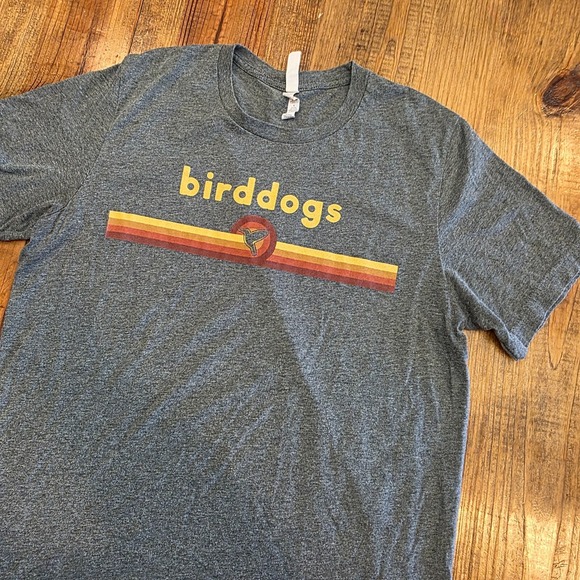 Bird Dogs T Shirt Mens Gray Blue Heather Bird Short Sleeve Stretch‎ - L - Picture 2 of 8
